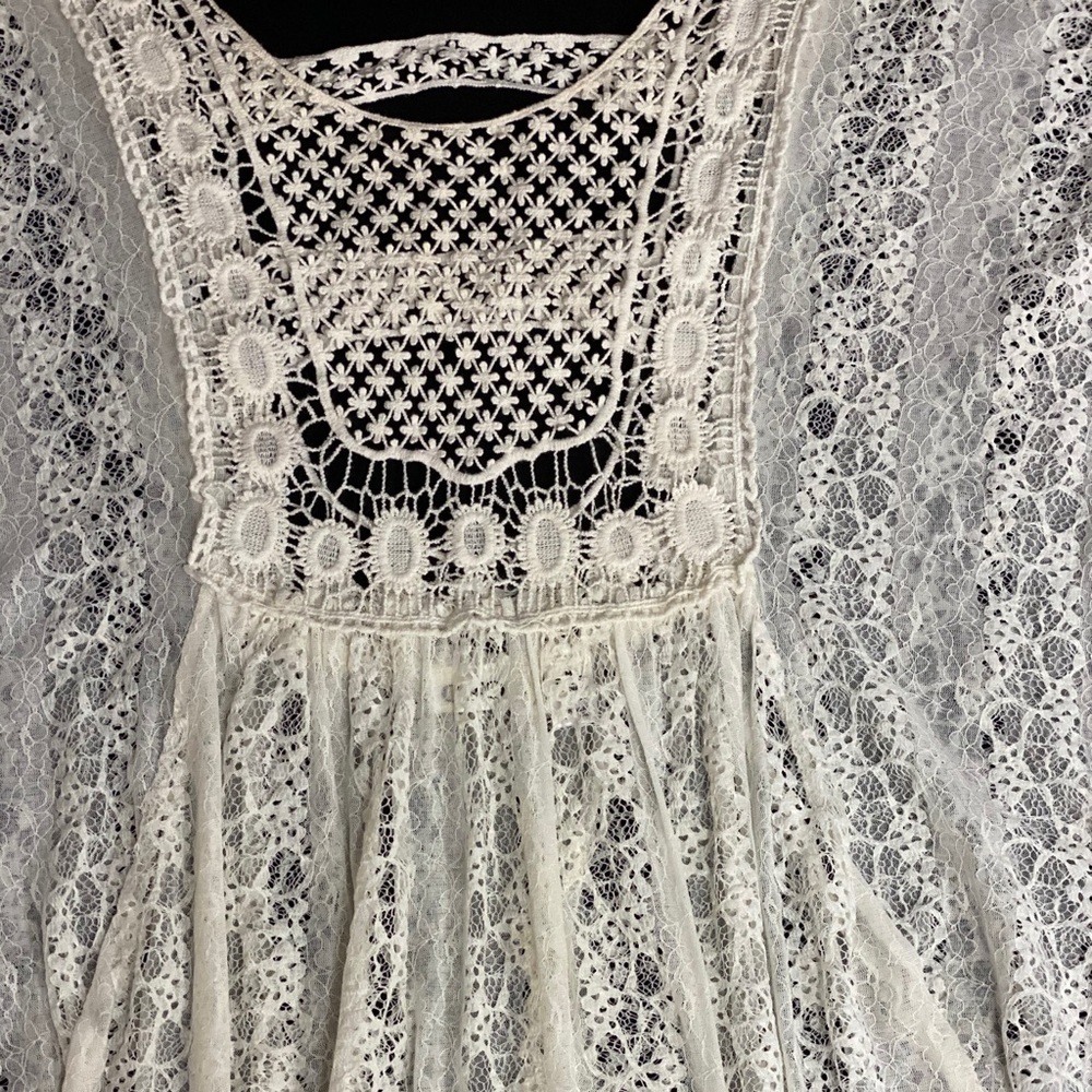 Lace poncho style ladies top